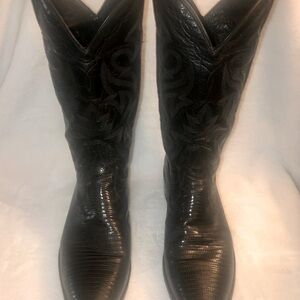 Men’s Dan Post Black Western Cowboy Boots Size 11 VERY NICE Style 2350 Leather!!